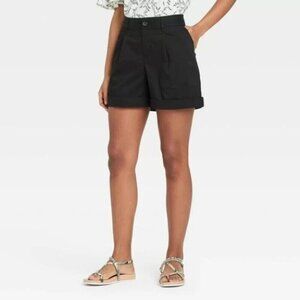 A New Day pleat front black shorts